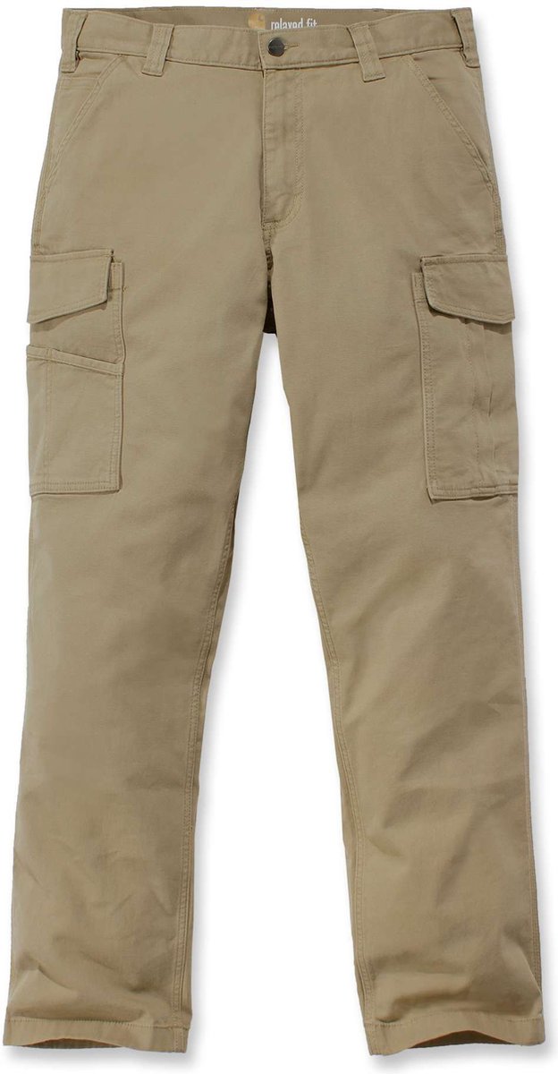 Carhartt Herenbroek Rugged Flex Rigby Cargo Pant donkerkaki