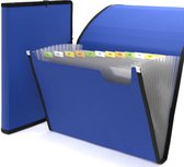 ACROPAQ Sorteermap A4 – 12 vakken – Stevige projectmap en vakkenmap – Donkerblauw