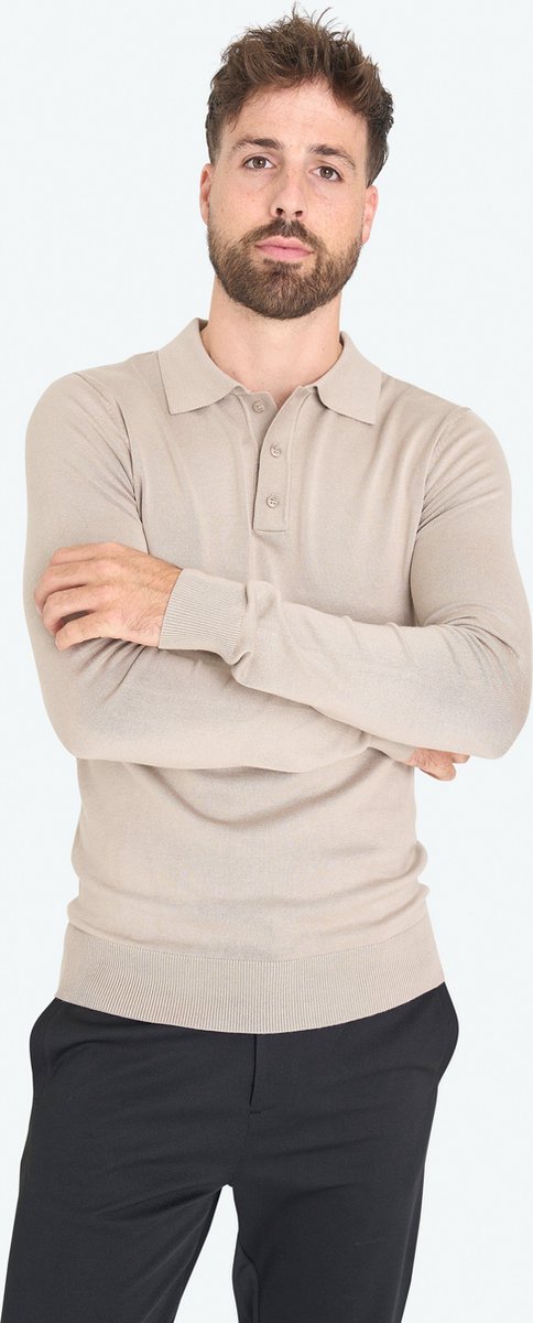 Long sleeve polo Ralf Beige - XXL - Solution Clothing