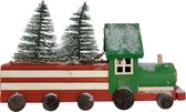 Cosy&Trendy Train de Noël - Bois - Rouge Vert - 40x10x25cm