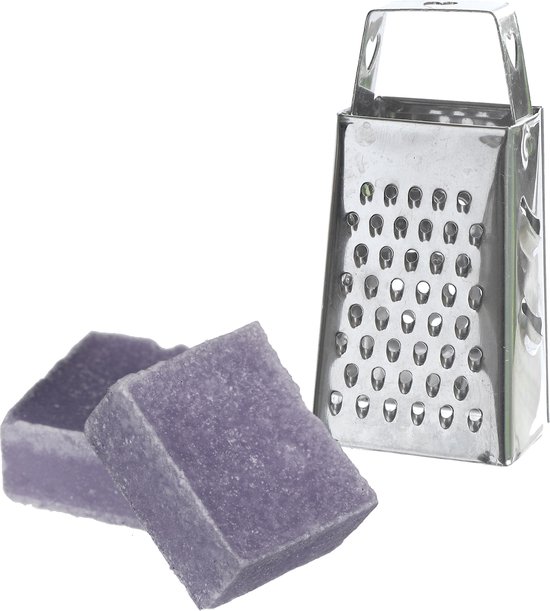 Ideas4seasons Amberblokjes/geurblokjes cadeauset - lavendel geur - inclusief mini rasp