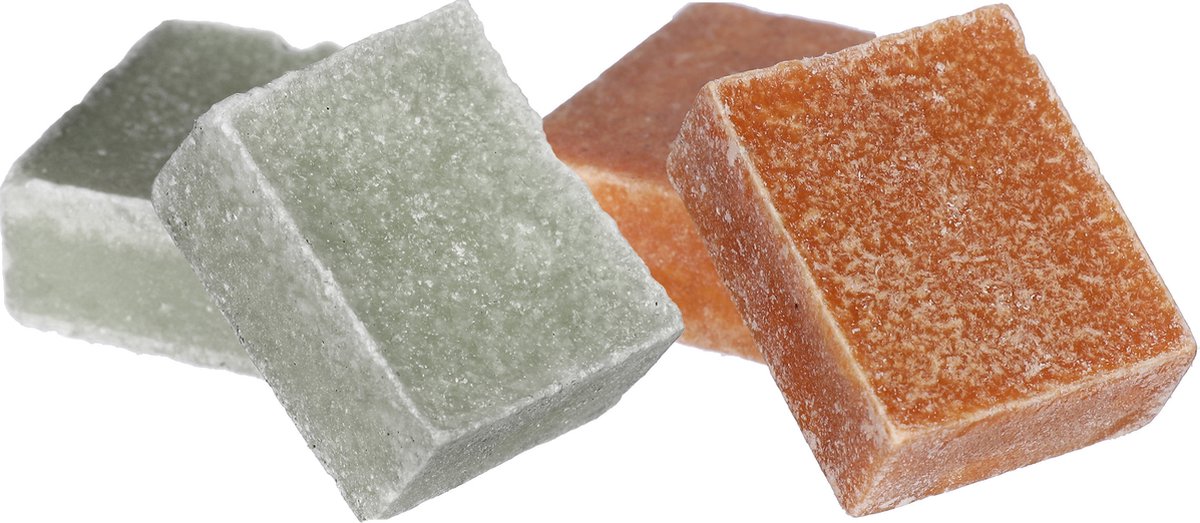 Ideas4seasons Amberblokjes/geurblokjes - amber en eucalyptus - 6x stuks - huisparfum