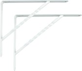 AMIG Plankdrager/steun/beugel Spiraal - 2x - metaal - wit - H200 x B150 mm - Tot 225 kg - boekenplank steunen