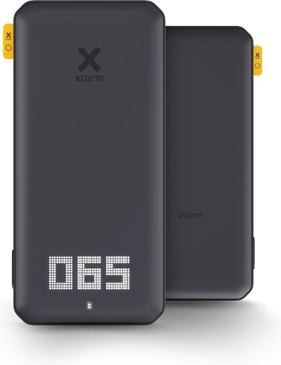 Xtorm Titan Fan Edition Powerbank 24000 mAh - 60W Laptop Powerbank - 3 x USB-C PD - LED scherm - Geschikt voor iPhone en Samsung - Zwart