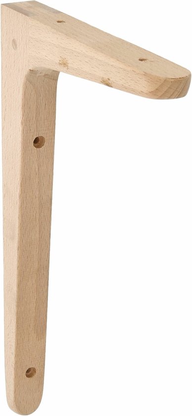 AMIG Plankdrager/planksteun van hout - lichtbruin - H200 x B125 mm - boekenplank steunen