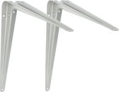 AMIG Plankdrager/planksteun van metaal - 2x - gelakt zilver - H350 x B300 mm