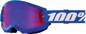 100% Crossbril MTB Strata 2 met Mirror Lens - Blauw / Wit