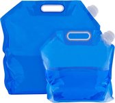 Waterjerrycan, opvouwbaar, draagbaar, opvouwbaar drinkwater, 2 stuks, 5/10 liter, voor kamperen, wandelen, picknicks, reizen, BBQ