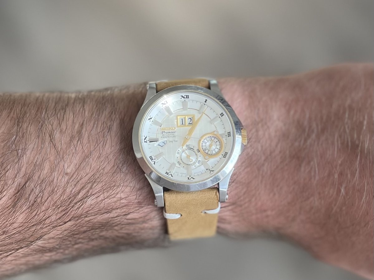 18mm Premium vintage leather watch strap Cappuccino - Vintage leer- horloge band Cappuccino met quick release trekker