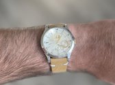 18mm Premium vintage leather watch strap Cappuccino / Vintage leer/ horloge band Cappuccino met quick release trekker