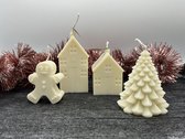 Deaerest Candles - Christmas - kaarsen - Vegan - koolzaadwas - 100% natuurlijk - figuurkaars kerst - set van 4 - Dearest Home - Dearest Sweet Home - Dearest Christmas tree - Dearest Gingerbread Man - decoratie – cadeau