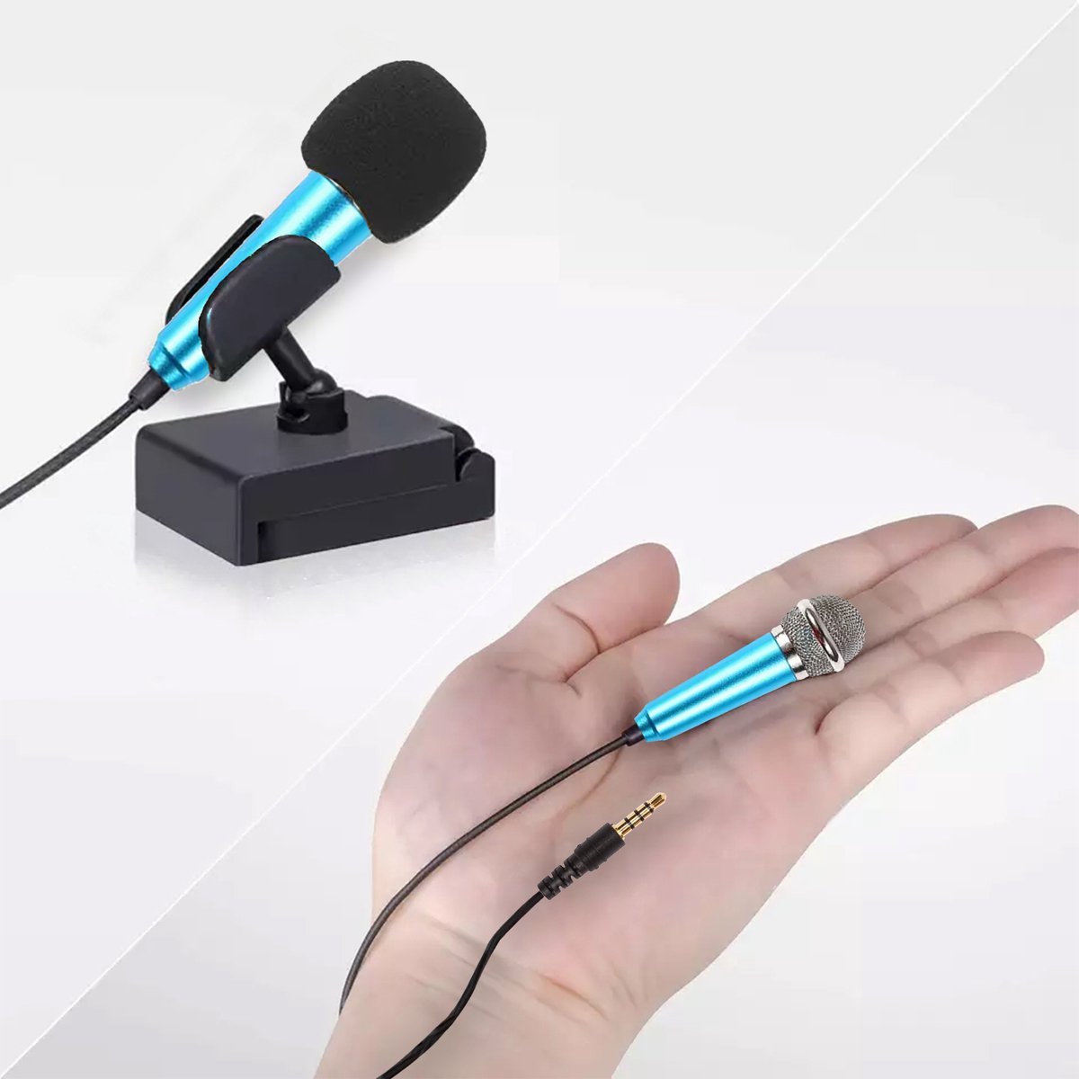 Mini Microfoon voor Telefoon - Blauw - 3.5mm - Schattig voor TikTok of Karaoke - MiniTune