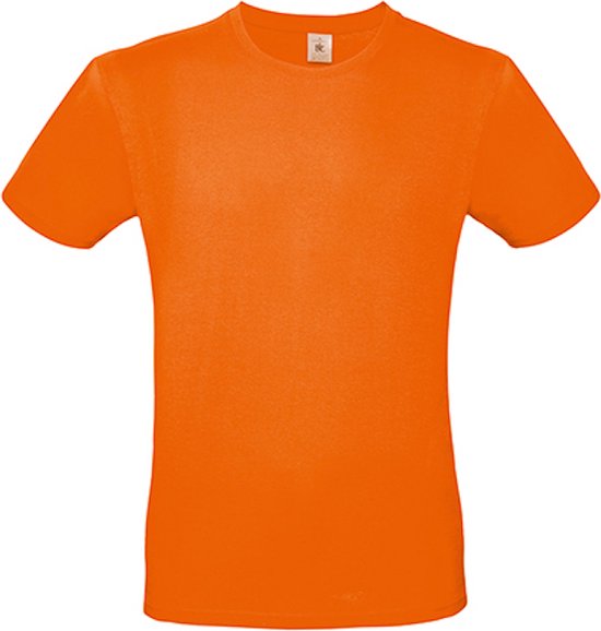 2-Pack herenshirt '150' met ronde hals B&C Collectie Oranje maat XL