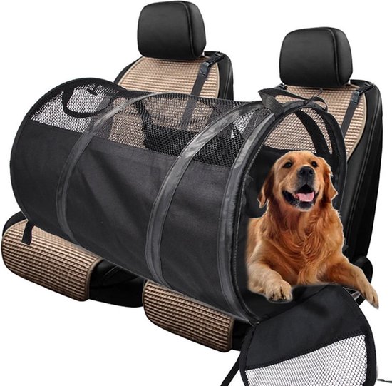 Honden autobench - katten autobench - PetTube - auto achterbank kijkvenster - Reisbench - Pet Carriers Dog Cat Puppy Travel Transport tube -