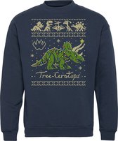 Kersttrui Triceratops KerstTrui | Foute Kersttrui Dames Heren | Kerstcadeau | Kerstpakket | Navy | maat XL