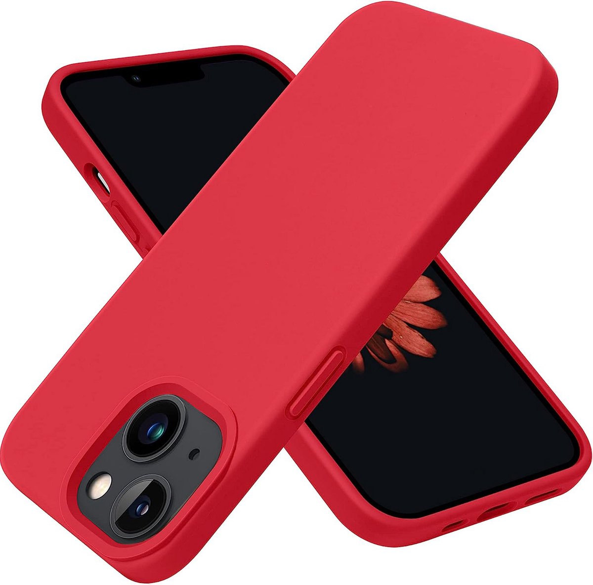 MNCdigi - Slim-fit siliconen hoesje - Rood - Geschikt voor Apple iPhone 13