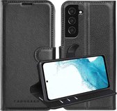 Cadorabo Hoesje geschikt voor Samsung Galaxy S22 in PHANTOM ZWART - Beschermhoes met magnetische sluiting, standfunctie en kaartvakje Book Case Cover Etui