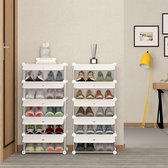 Schoenenrek, 10 niveaus, schoenenrek, kunststof schoenenrek, organizer voor hal, slaapkamer, entree , WZL02-FY-XG12100110