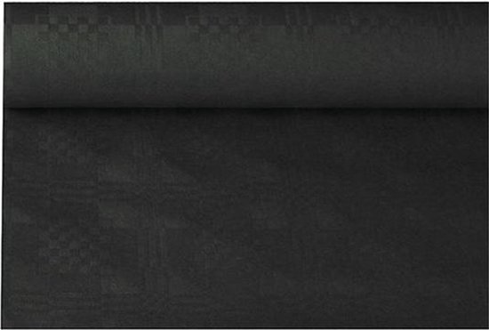Nappe / nappe en papier noir 800 x 118 cm en rouleau - Décorations de table  à thème noir