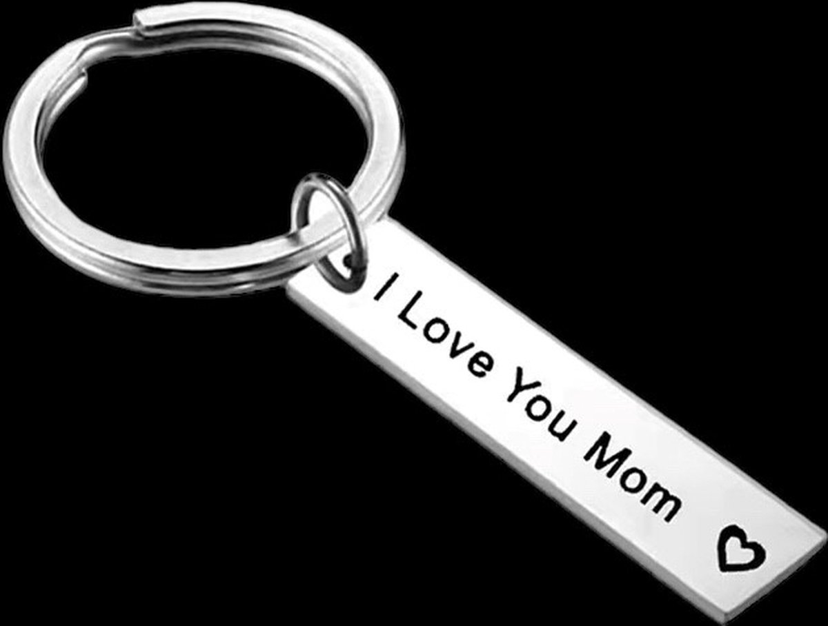 Sleutelhanger I LOVE YOU MOM ( Mama) 5 x 1 cm