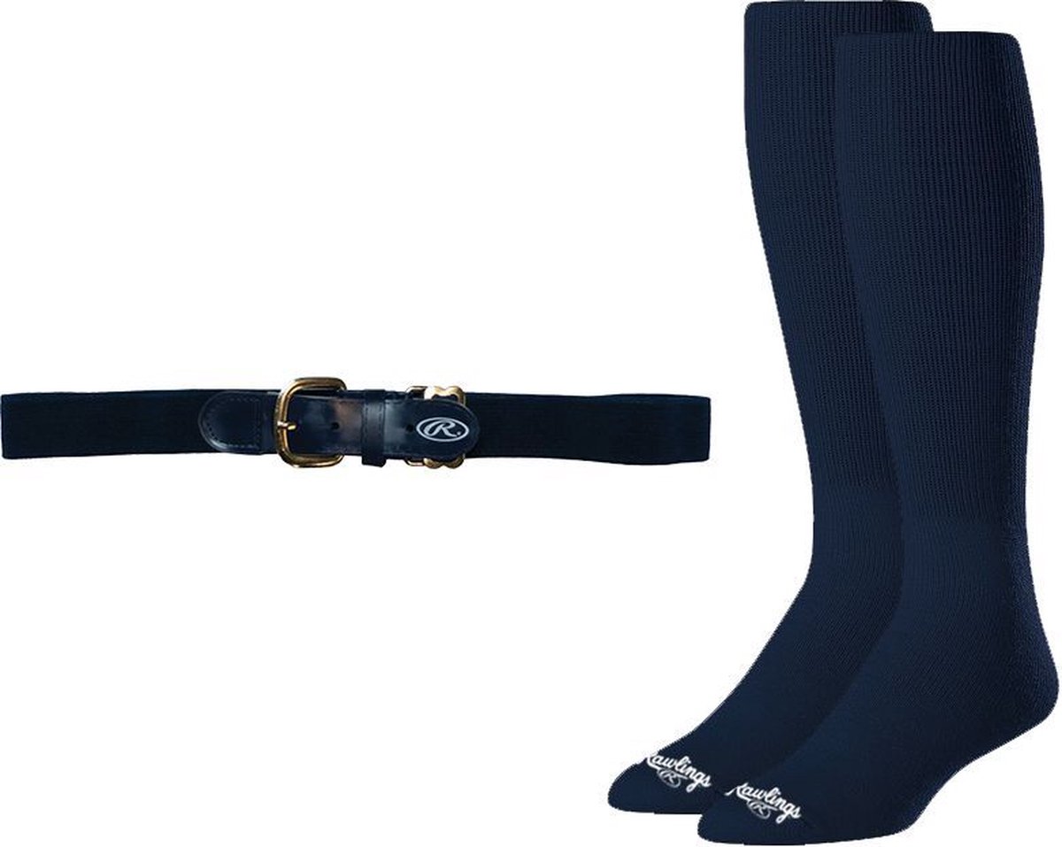 Rawlings Baseball Belt & Sock Combo L Navy Socks voor Sport Honkbal/Softball