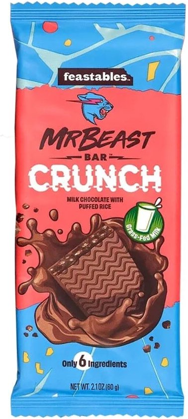 Mr. Beast Feastables Chocolade - Box 5 Stuks - Chocolate - Repen - Amerikaans - Youtube - Cadeau - Cadeautje - Mijn Snoepgoed - Kado - Feastables