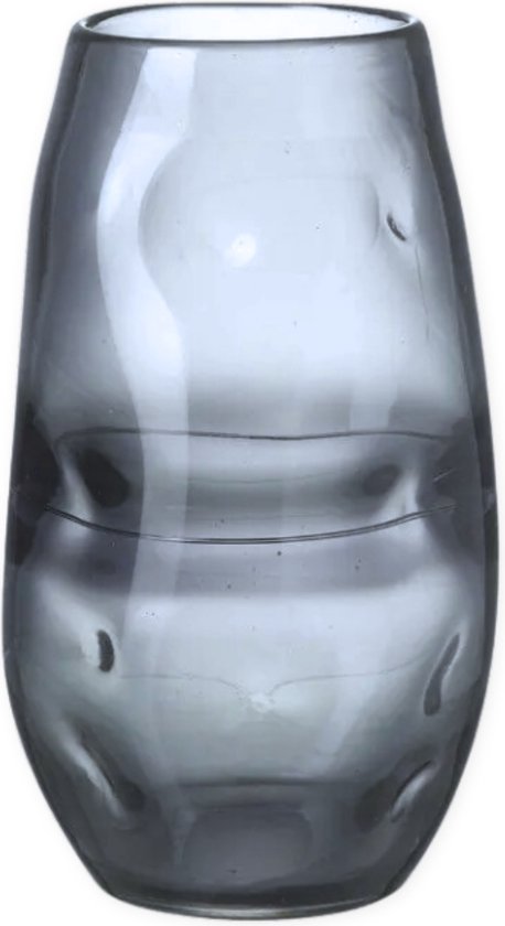 Parlane - Vaas - Ixon - Rookglas - Glazen vaas - Prachtig Blauw Grijs Tint - 31 cm - Prachtige vaas voor tulpen - Tulpenvaas