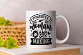 Mok Powerful woman in the making - WomenEmpowerment - Gift - Cadeau - WomenInLeadership - GirlsRunTheWorld - Feminism - Vrouwenrechten - VrouwelijkeLeiders - SterkeVrouwen - GelijkeKansen