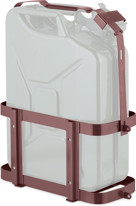 Foto: Relaxdays jerrycan houder voor benzine jerrycans van 10 en 20 l tegen diefstal auto ijzer