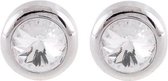 Behave Oorbel oorstekers glanzend zilverkleur 8mm lengte, met swarovski elements kristal steen