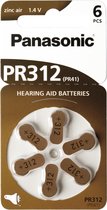 Pile pour prothèse auditive Panasonic Zinc Air PR312 (marron) 6 pièces