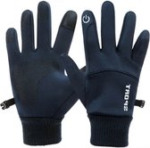 Fleece gevoerde handschoenen Donker Blauw Maat L - Waterdichte Touchscreen handschoenen - Winter 2023 - Scooter / Fiets / Wandelen - Heren en Dames - Sport - Touchscreen - Maat L - Sinterklaas - Kerst