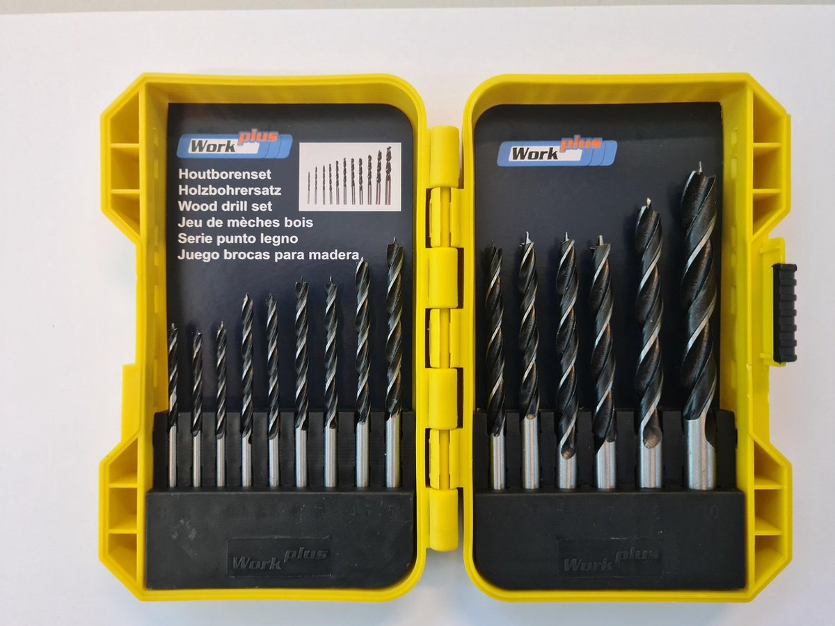 Work Plus borenset - houtborenset -houtboor 3 t/m 10mm - 15-delig