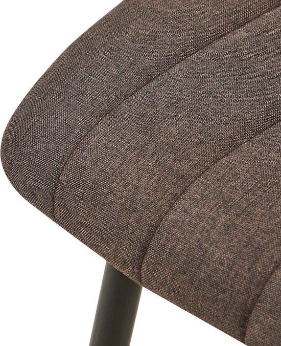 CLP Dijon Eetkamerstoel - Zonder armleuning - Metaal onderstel - bruin Stof