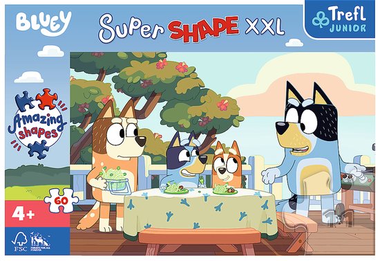 Trefl Trefl - Puzzles - 60 XXL Super Shape" - Bluey and friends / BBC ...