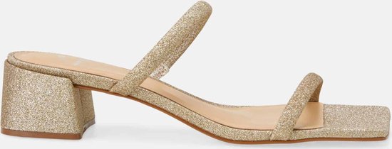 Mangará Dames schoenen Maiate Textiel Glitter -4cm Blokhak - Goud - Maat 40
