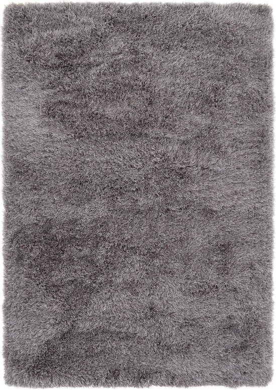 Vercai Rugs Soho Collectie - Hoogpolig Vloerkleed - Shaggy Tapijt voor Woonkamer - Polyester - As Kleurig - 80x150 cm