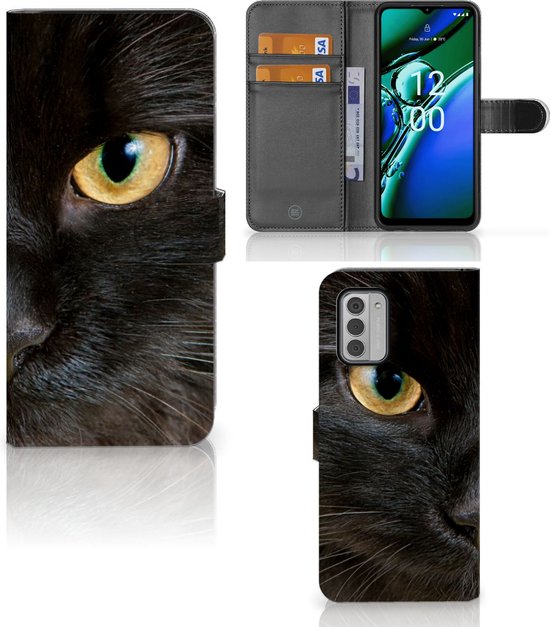 Telefoonhoesje Geschikt voor Nokia G42 Beschermhoesje Zwarte Kat