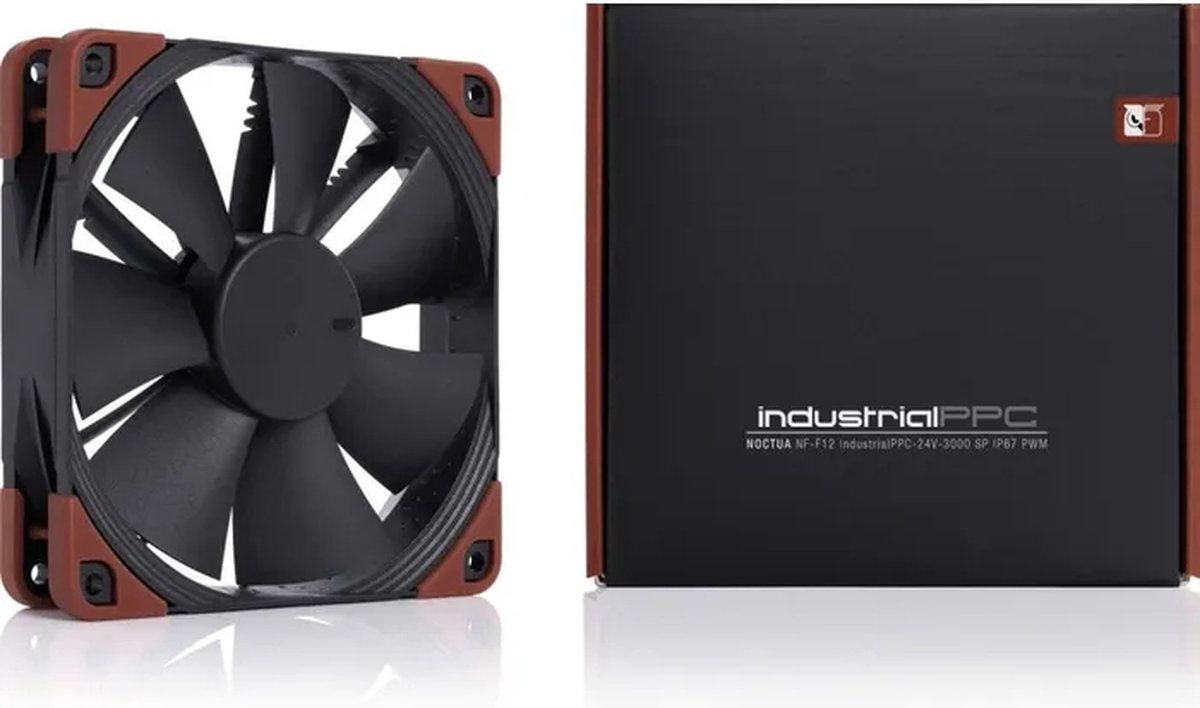 Noctua NF-F12 industrial PPC - Ventilatorhuis - 20 mm - 4-pin PWM - 1600 RPM - 3000 RPM - Zwart, bruin