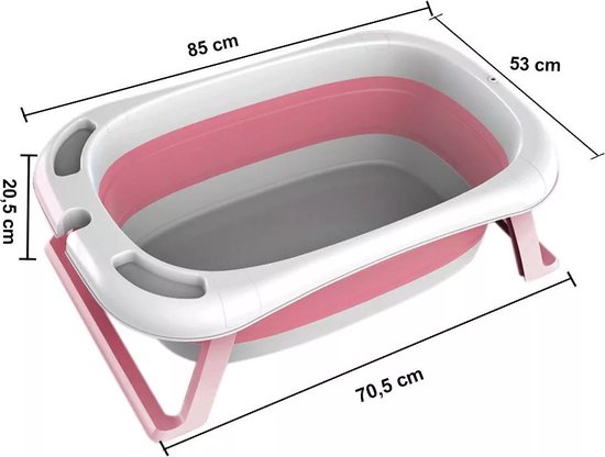 Baby bad Met Net Opvouwbaar - Inklapbaar Babybadje - Anti Slip - Roze van Merkloos — afbeelding 4