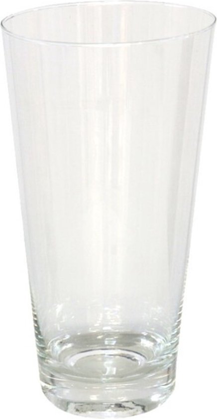 Gerimport Bloemenvaas conisch - helder glas - D12 x H19 cm - vazen/siervaas