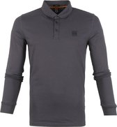 Hugo Boss - Polo LS Passerby Responsible Anthracite - M - Coupe slim