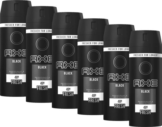 Axe Black Deodorant spray - 6 x 150 ml - Voordeelverpakking