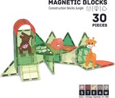 Roosly speelgoed magnétiques 30 pièces - Carreaux magnétiques Jungle - speelgoed Montessori - Bouwstenen magnétiques - Cadeau Sinterklaas