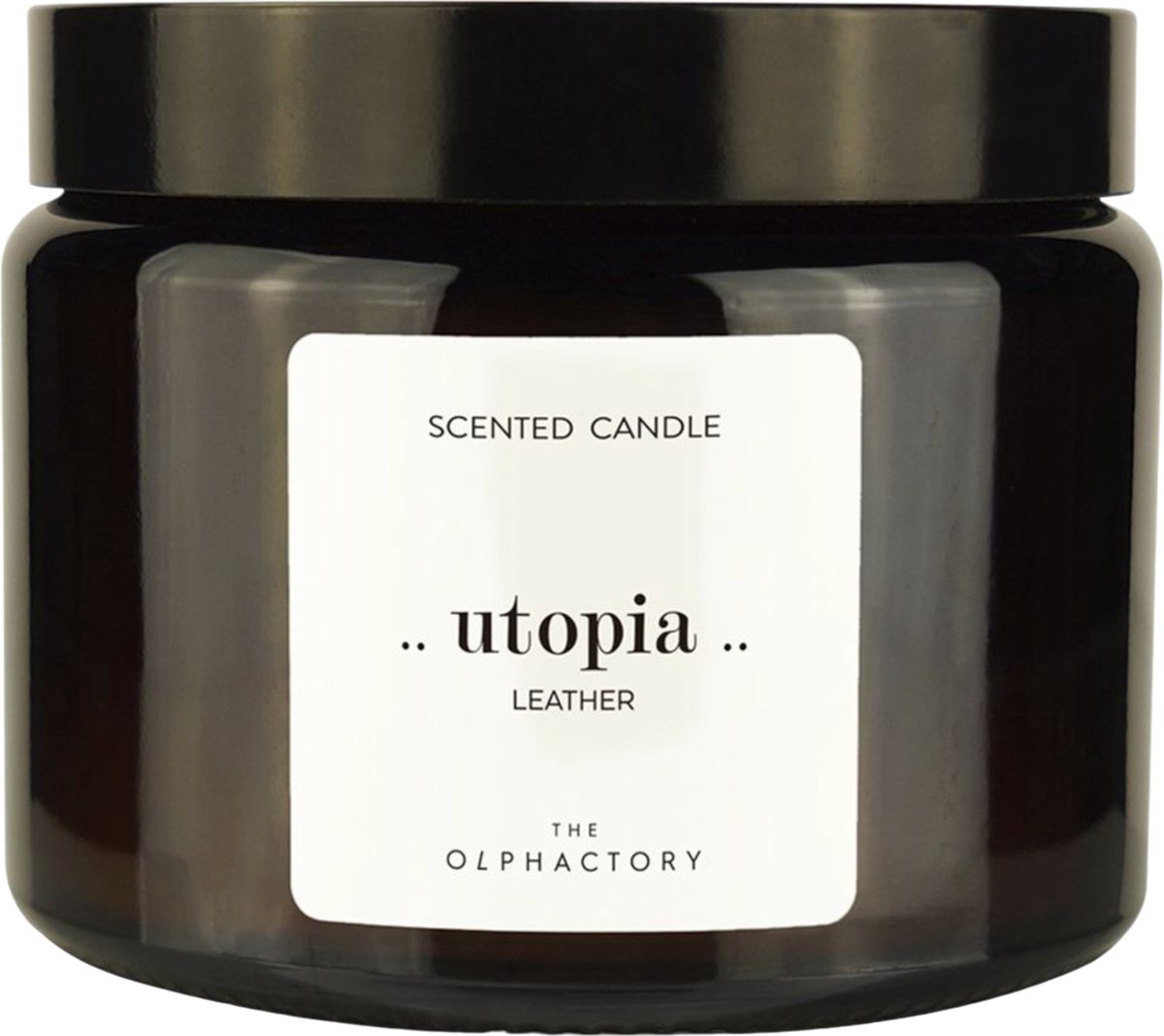 The Olphactory - XL- Geurkaars 360 G -Leather - 60 branduur in luxe amberkleurige glazen pot