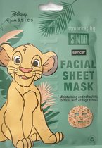 Sence Disney Classics - Simba facial sheet mask - gezichtsmasker - tissue masker lion king - leeuwenkoning - sinaasappel - kids