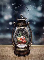 Lantaarn sneeuwbol kerst lantern 25 cm hoog - kunststof - decoratiefiguur - interieur - cadeau - geschenk - kerstcollectie - kerstman - kerstdecoratie – kerstfiguur