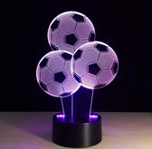 WonderStore© Nachtlamp – 3D LED lamp – Voetbal - 16 kleuren - game - gaming - afstandsbediening – bureaulamp – sfeerlamp – cadeau – sinterklaas – kerst