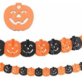 Halloween - Slinger - Pompoen - Creepy - Pumpkin - Eng - Horror - Oranje - Zwart - Papier - 3 Meter - Feestdagen - Decoratie - Versiering - Aankleding