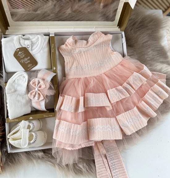 Cinda Baby kanten doopjurk met muts